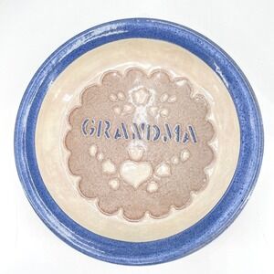 Clay Creek Pottery Grandma Pie Dish Sue Baker Alaska Handthrown Stoneware 10in